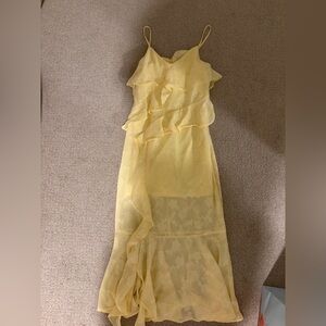 Long Yellow ruffle dress